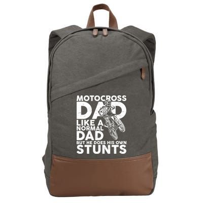 Motocross Dad Like A Normal Dad But He Does His Owns Stuns Cotton Canvas Backpack