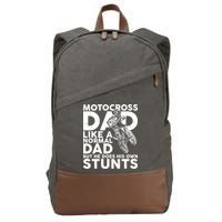 Motocross Dad Like A Normal Dad But He Does His Owns Stuns Cotton Canvas Backpack