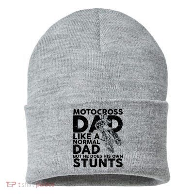 Motocross Dad Like A Normal Dad But He Does His Owns Stuns Sustainable Knit Beanie