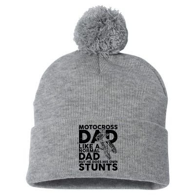Motocross Dad Like A Normal Dad But He Does His Owns Stuns Pom Pom 12in Knit Beanie