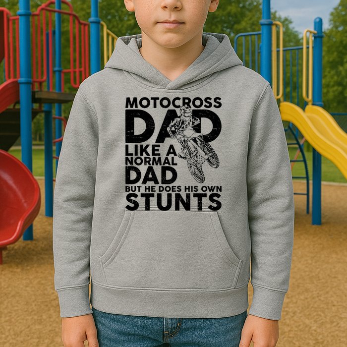 Motocross Dad Like A Normal Dad But He Does His Owns Stuns Kids Hoodie