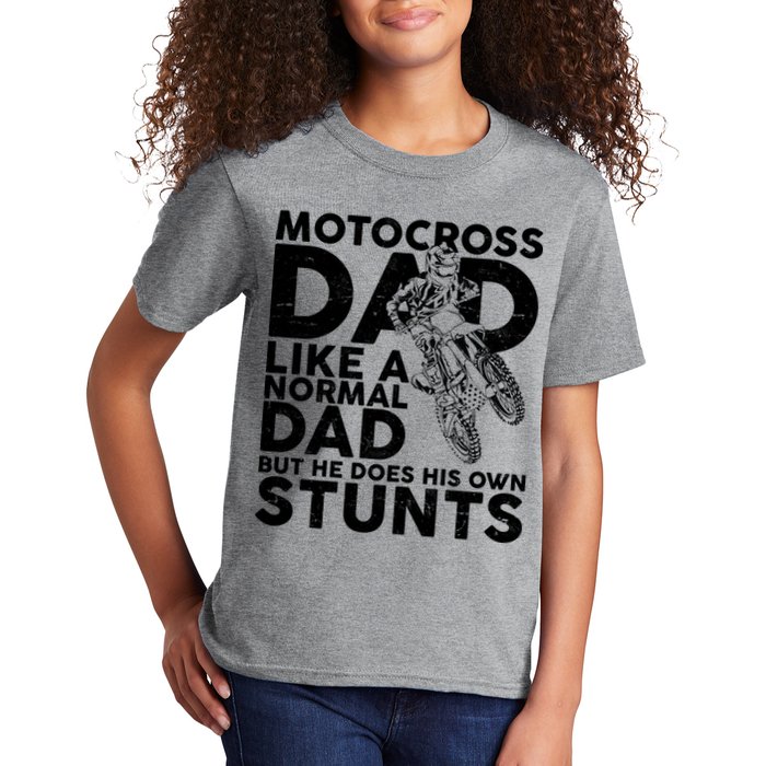 Motocross Dad Like A Normal Dad But He Does His Owns Stuns Kids T-Shirt
