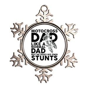 Motocross Dad Like A Normal Dad But He Does His Owns Stuns Metallic Star Ornament