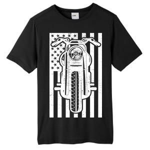 Motorcycle Biker USA Flag Tall Fusion ChromaSoft Performance T-Shirt