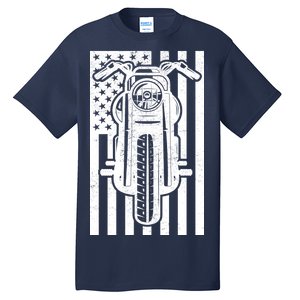 Motorcycle Biker USA Flag Tall T-Shirt