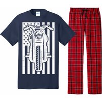 Motorcycle Biker USA Flag Pajama Set