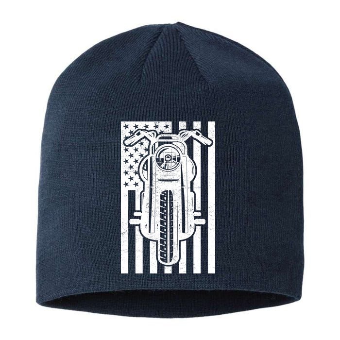 Motorcycle Biker USA Flag Sustainable Beanie