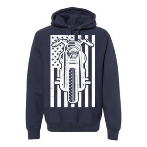 Motorcycle Biker USA Flag Premium Hoodie