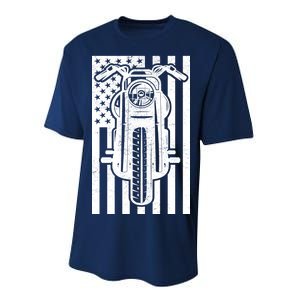 Motorcycle Biker USA Flag Performance Sprint T-Shirt