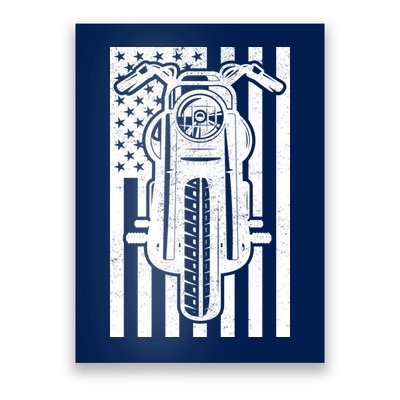 Motorcycle Biker USA Flag Poster