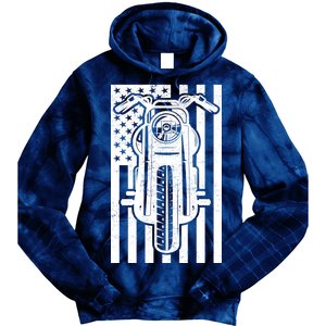 Motorcycle Biker USA Flag Tie Dye Hoodie