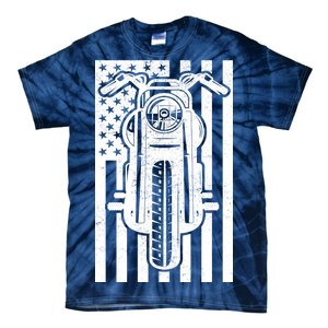 Motorcycle Biker USA Flag Tie-Dye T-Shirt