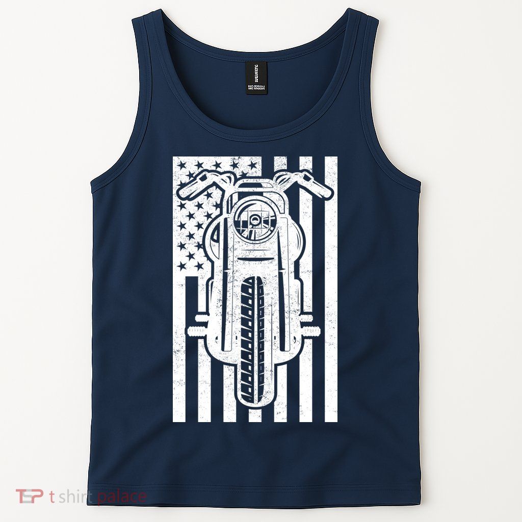 Motorcycle Biker USA Flag Tank Top