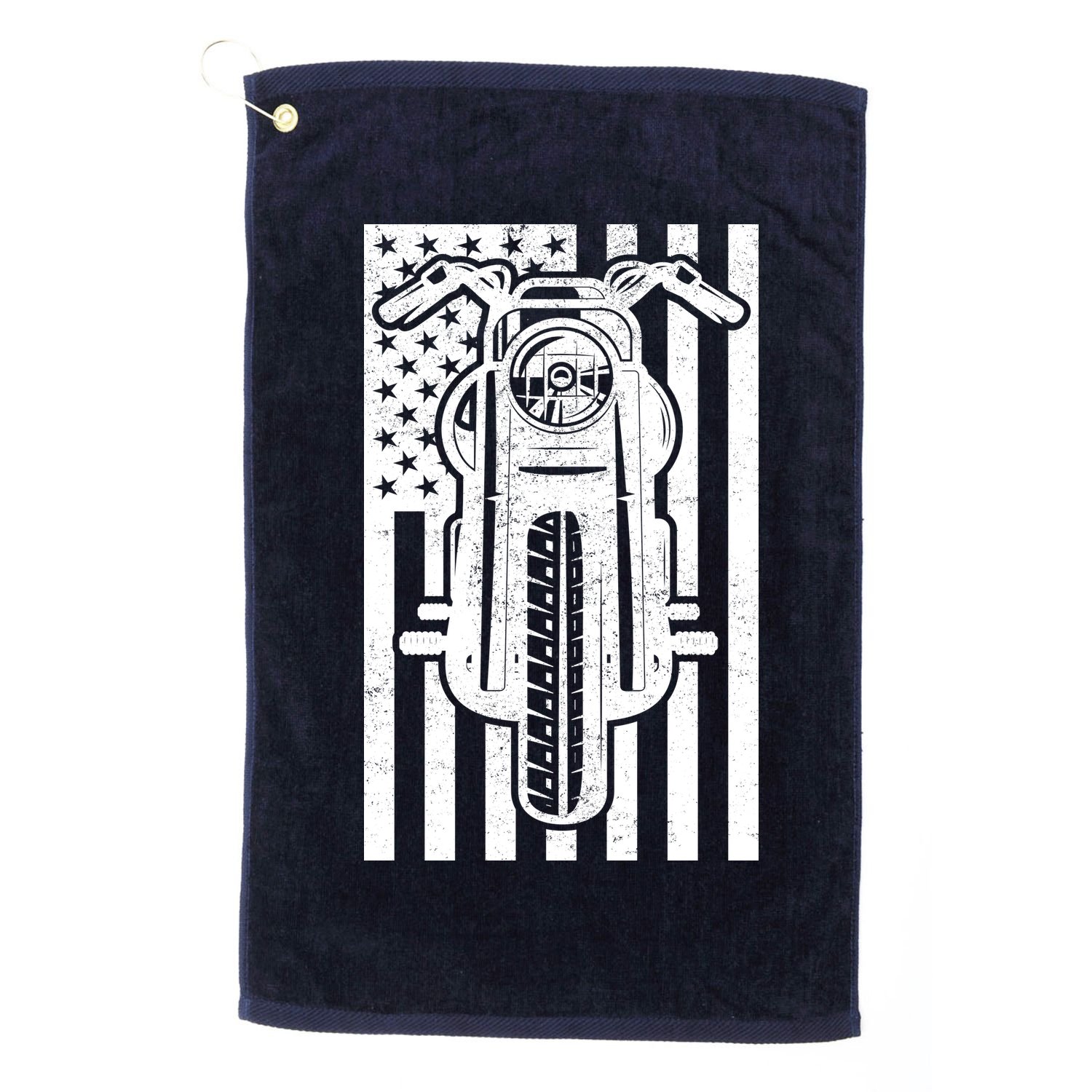 Motorcycle Biker USA Flag Golf Towel