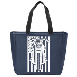 Motorcycle Biker USA Flag Zip Tote Bag