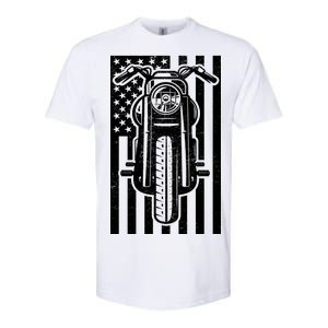 Motorcycle Biker USA Flag Softstyle CVC T-Shirt