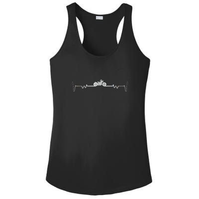 Motorcycle Heartbeat Pulse Biker Ladies PosiCharge Competitor Racerback Tank