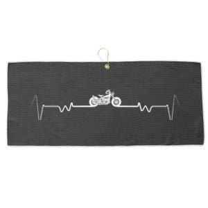 Motorcycle Heartbeat Pulse Biker Large Microfiber Waffle Golf Towel