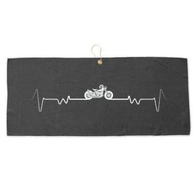 Motorcycle Heartbeat Pulse Biker Large Microfiber Waffle Golf Towel