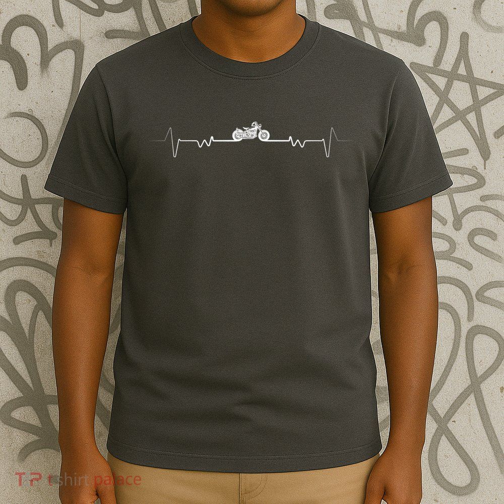 Motorcycle Heartbeat Pulse Biker T-Shirt