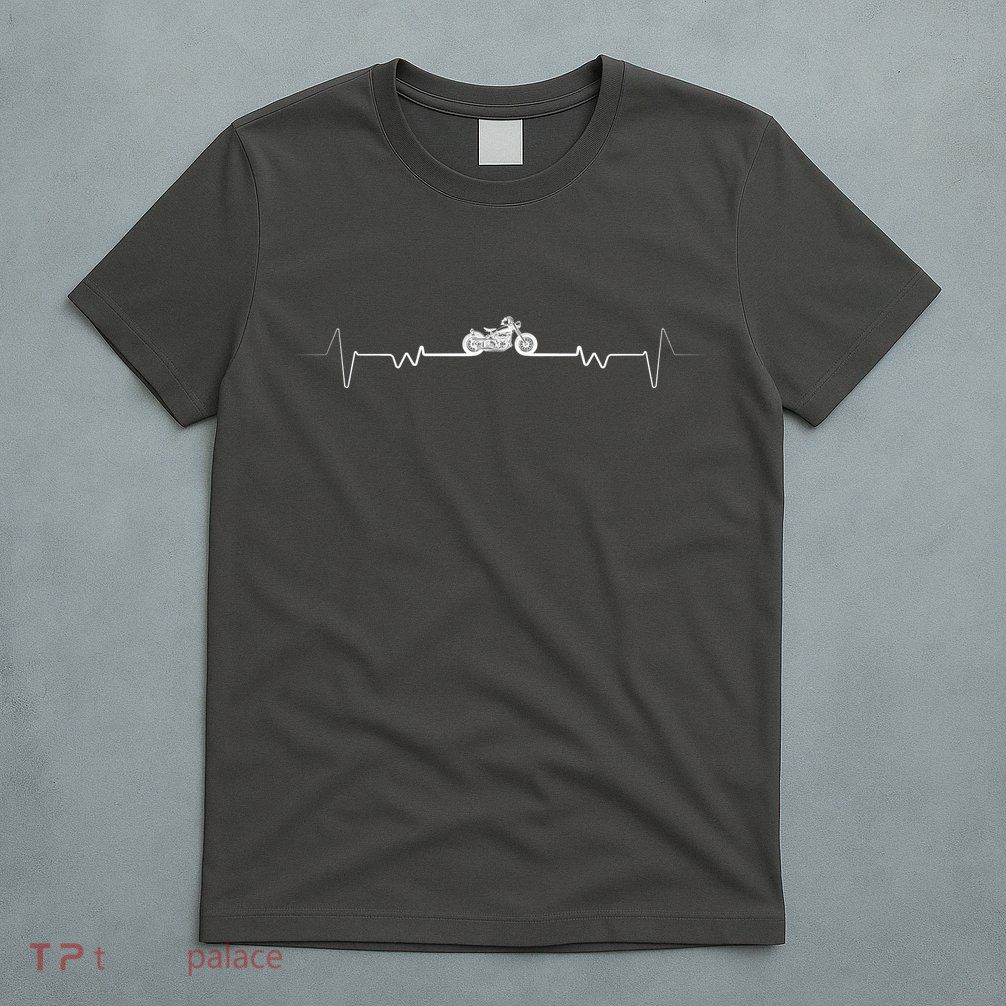 Motorcycle Heartbeat Pulse Biker T-Shirt