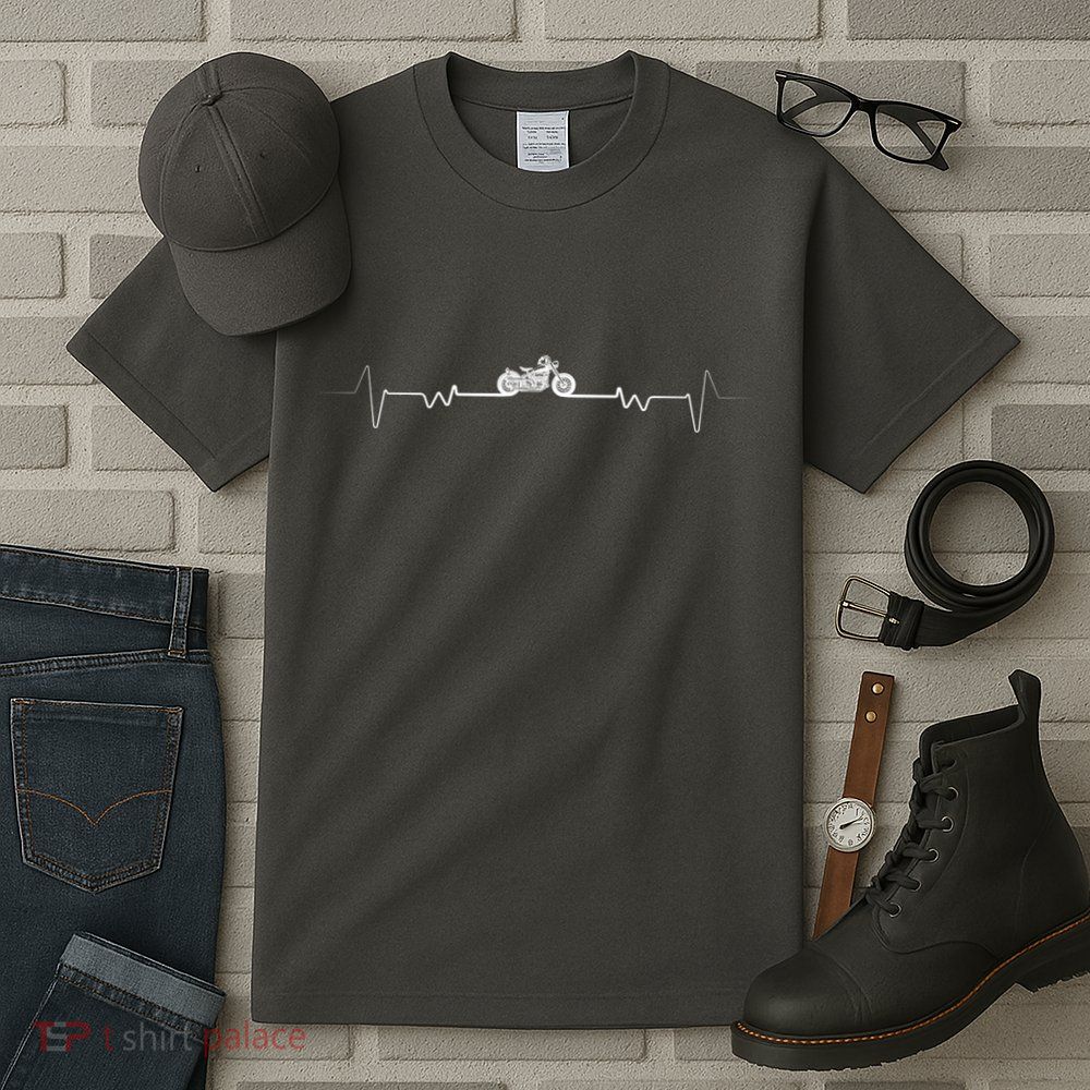 Motorcycle Heartbeat Pulse Biker Tall T-Shirt