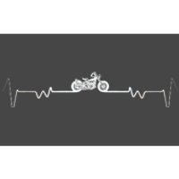 Motorcycle Heartbeat Pulse Biker Bumper Sticker