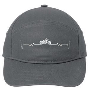 Motorcycle Heartbeat Pulse Biker 7-Panel Snapback Hat