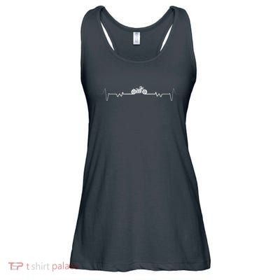 Motorcycle Heartbeat Pulse Biker Ladies Essential Flowy Tank