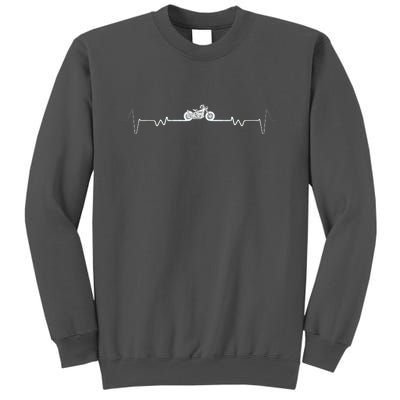 Motorcycle Heartbeat Pulse Biker Tall Sweatshirt