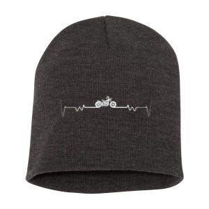 Motorcycle Heartbeat Pulse Biker Short Acrylic Beanie