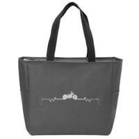 Motorcycle Heartbeat Pulse Biker Zip Tote Bag