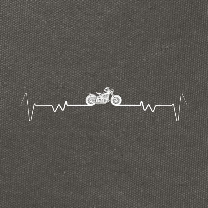 Motorcycle Heartbeat Pulse Biker Cotton Canvas Backpack
