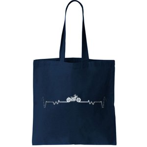 Motorcycle Heartbeat Pulse Biker Tote Bag