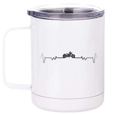 Motorcycle Heartbeat Pulse Biker 12 oz Stainless Steel Tumbler Cup