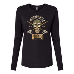 Motorcycle Riders Womens Cotton Relaxed Long Sleeve T-Shirt