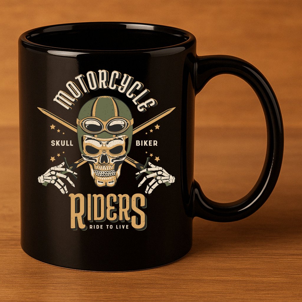 Motorcycle Riders 11oz C Handle Ceramic Mug