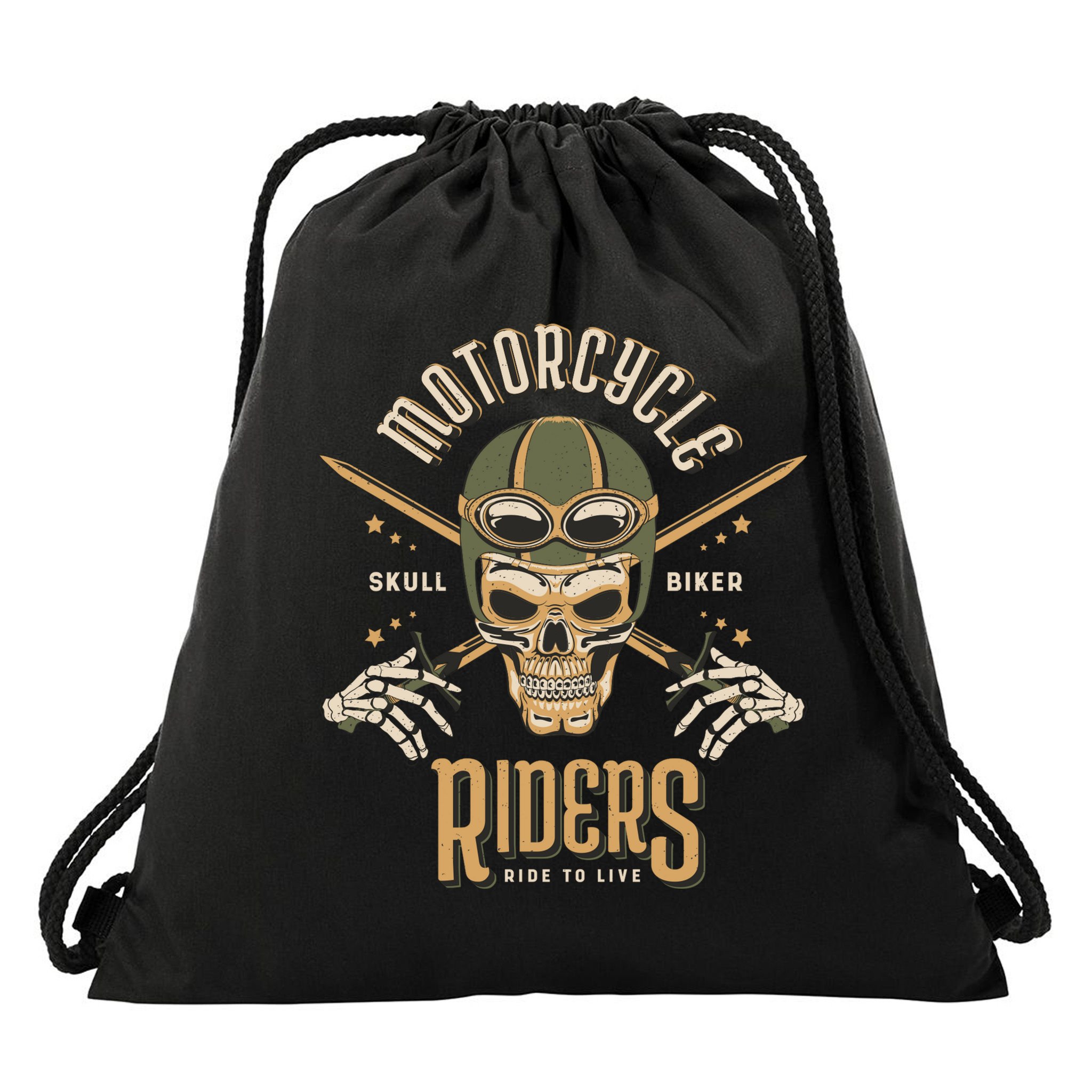 Motorcycle Riders Drawstring Bag