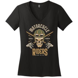 Motorcycle Riders Women's V-Neck T-Shirt