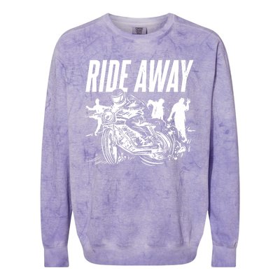 Motorcycle Zombies Ride Away Colorblast Crewneck Sweatshirt