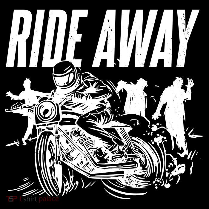 Motorcycle Zombies Ride Away 7-Panel Snapback Hat