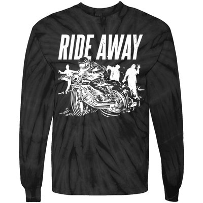 Motorcycle Zombies Ride Away Tie-Dye Long Sleeve Shirt
