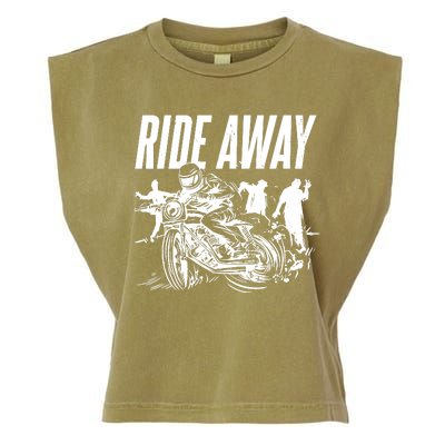 Motorcycle Zombies Ride Away Garment-Dyed Women's Muscle Tee