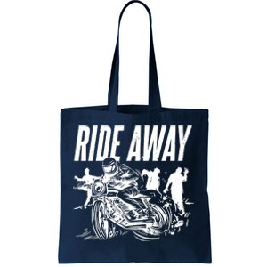 Motorcycle Zombies Ride Away Tote Bag