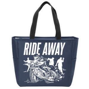 Motorcycle Zombies Ride Away Zip Tote Bag