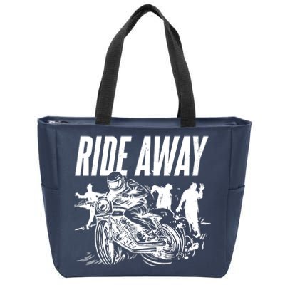 Motorcycle Zombies Ride Away Zip Tote Bag