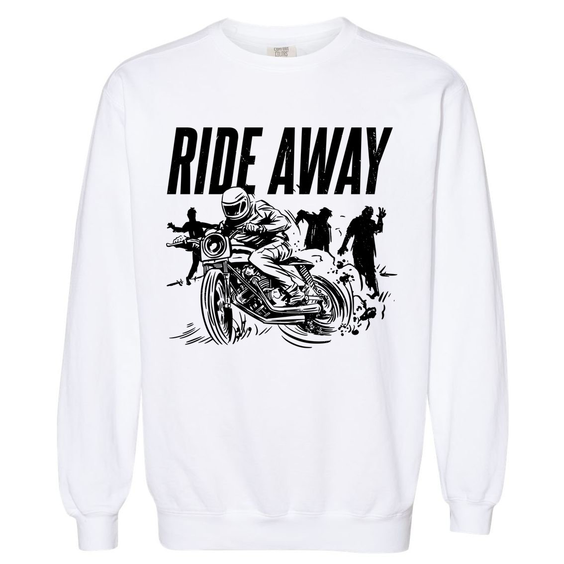 Motorcycle Zombies Ride Away Garment-Dyed Sweatshirt