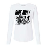 Motorcycle Zombies Ride Away Womens Cotton Relaxed Long Sleeve T-Shirt