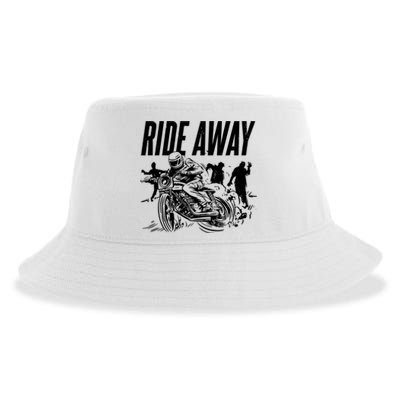 Motorcycle Zombies Ride Away Sustainable Bucket Hat