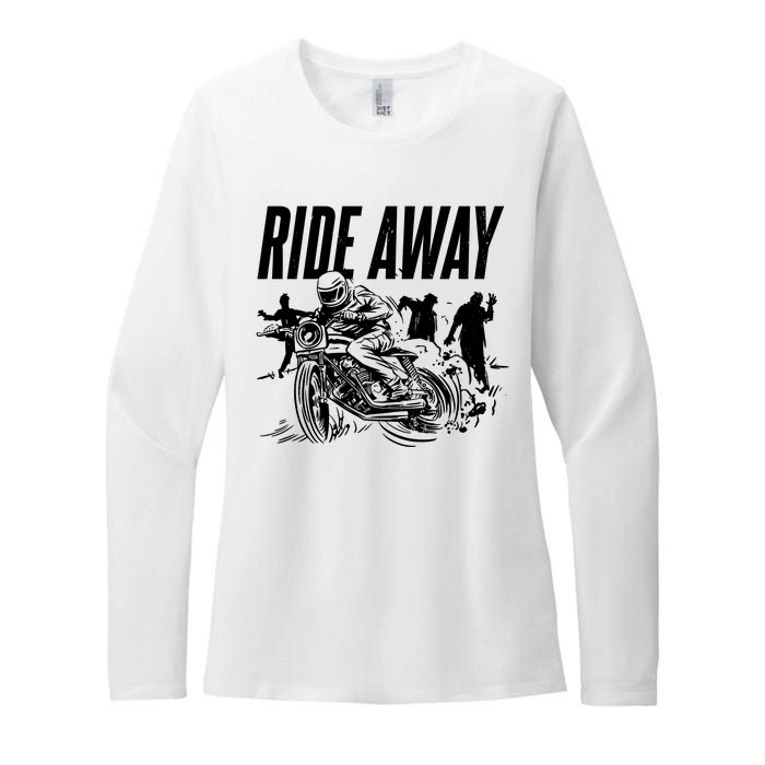 Motorcycle Zombies Ride Away Womens CVC Long Sleeve Shirt